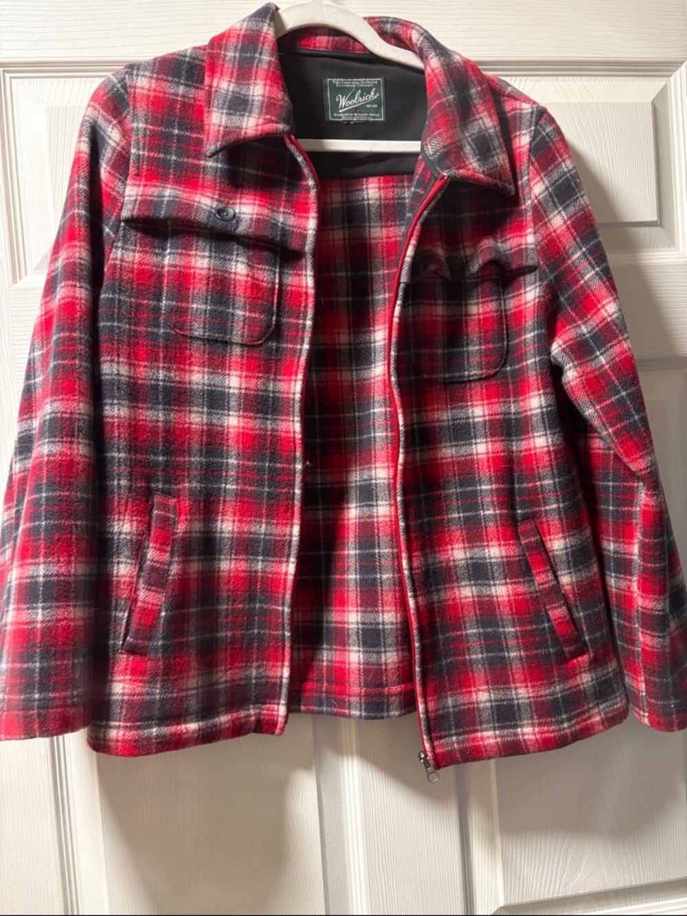 Woolrich Red and Black Plaid Utility Jacket
